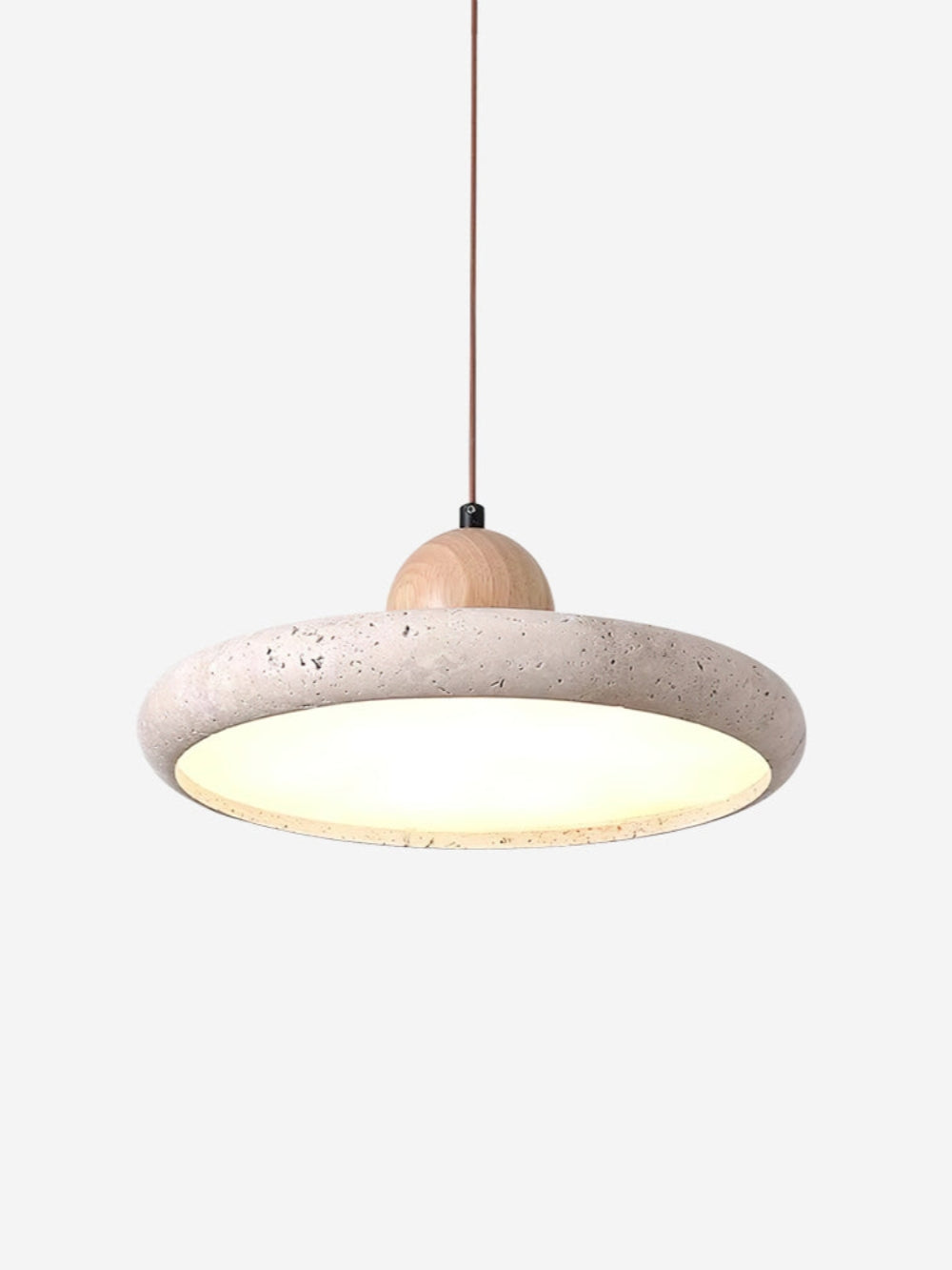 Modern Minimalist Travertine Frisbee Pendant Lamp