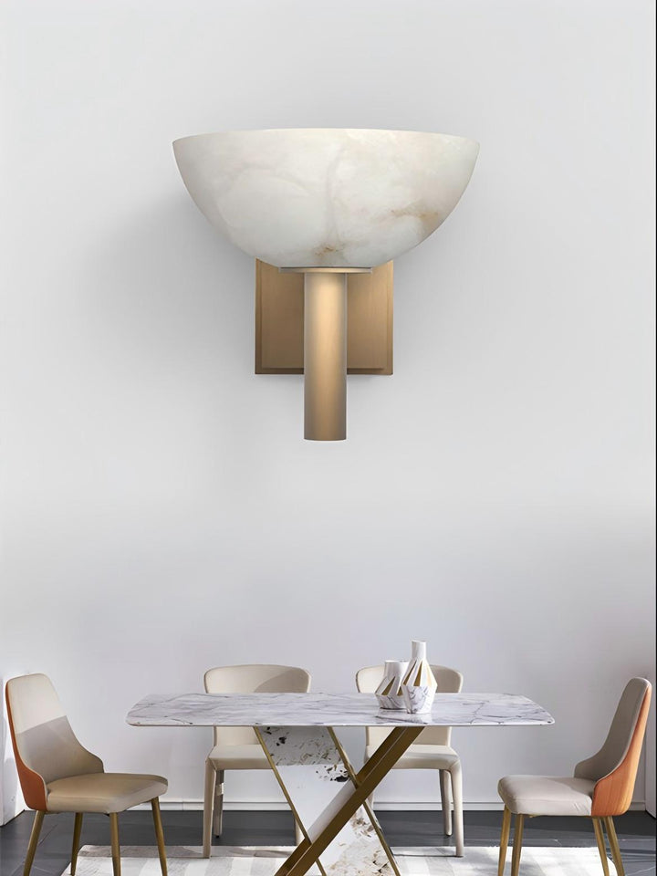 Modern Bowl Shade Marble Wall Sconce