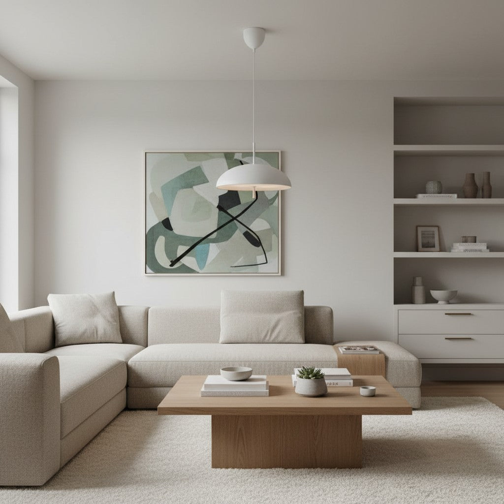 Aurelia Pendant Lamp - Sculptural Metal Frame with Sleek Shade for Dining and Entry