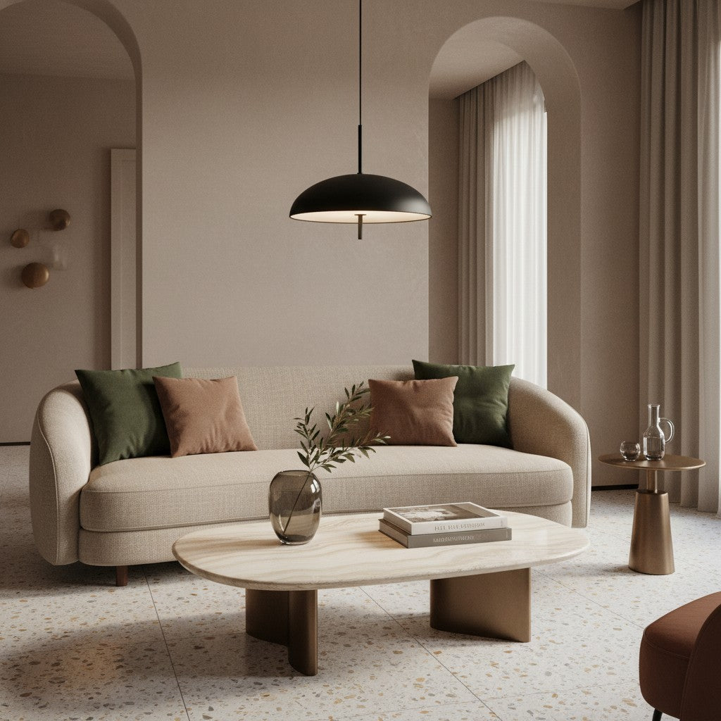 Aurelia Pendant Lamp - Sculptural Metal Frame with Sleek Shade for Dining and Entry
