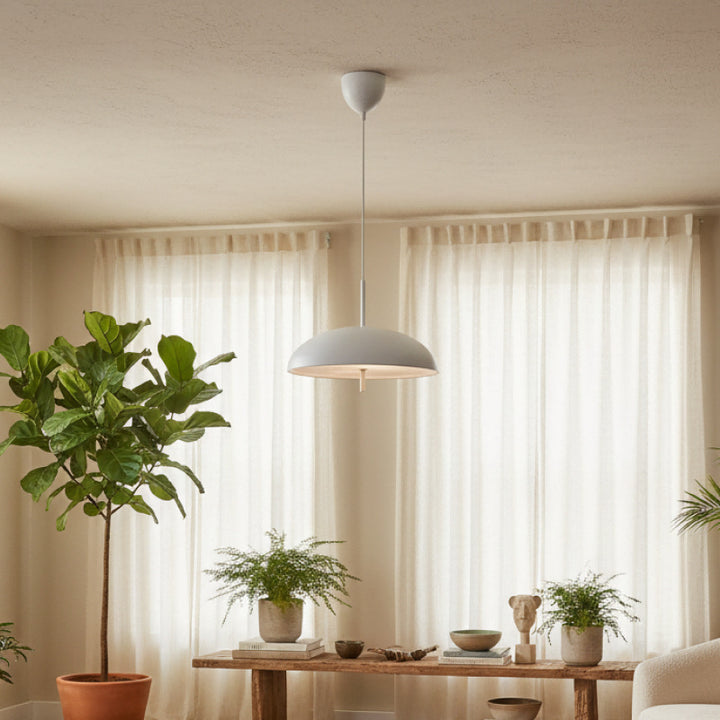 Aurelia Pendant Lamp - Sculptural Metal Frame with Sleek Shade for Dining and Entry