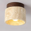 Cylindrical Travertine Wooden Ceiling Lights