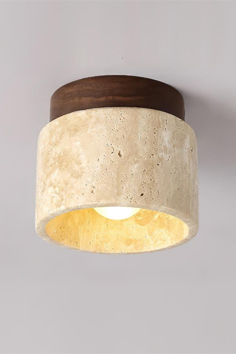 Cylindrical Travertine Wooden Ceiling Lights