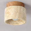Cylindrical Travertine Wooden Ceiling Lights