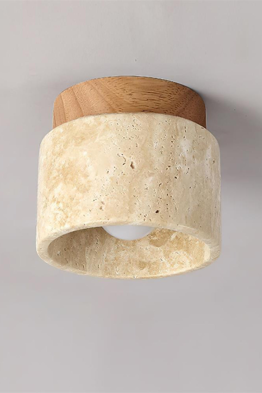Cylindrical Travertine Wooden Ceiling Lights