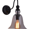 Modern Industrial Style Clock Clear Glass Wall Sconce
