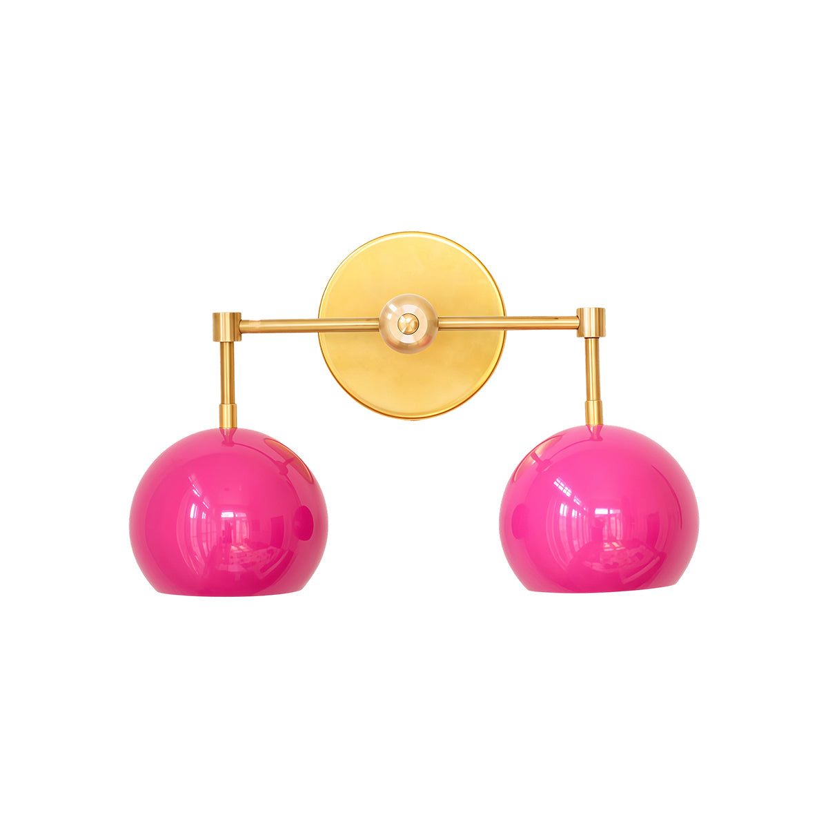 Doll Pink Wall Sconce - Double Head Globe-shaped Bath Wall Light