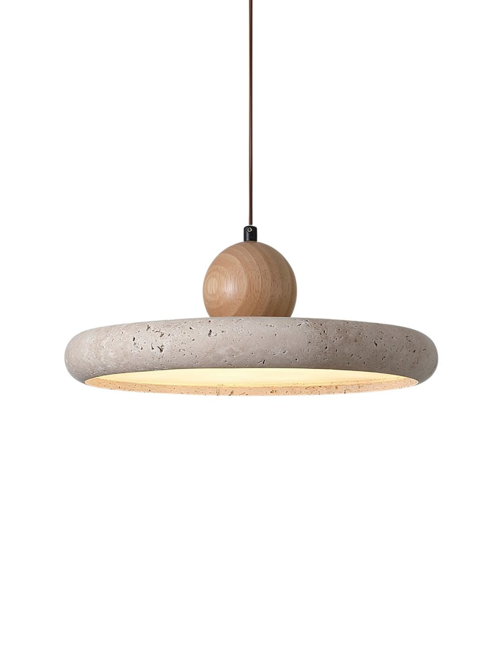 Modern Minimalist Travertine Frisbee Pendant Lamp