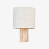 Linemora Simple Wooden Base Table Lamp - Natural Linen Cylindrical Shade for Living Rooms and Bedrooms