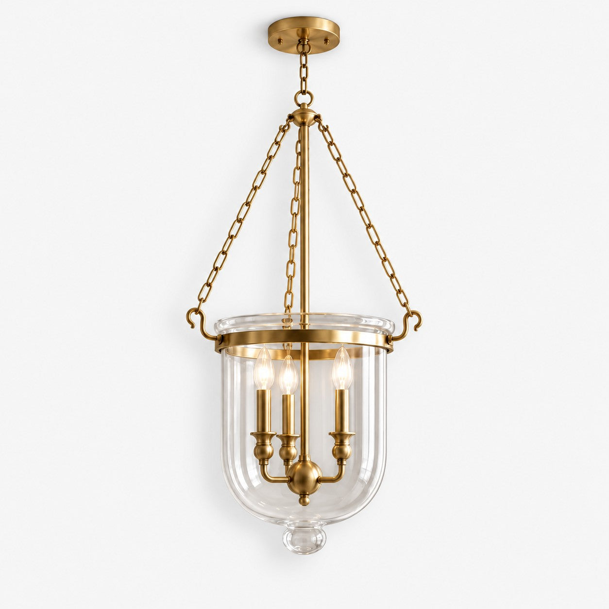 Vitrona clear glass bell jar pendant