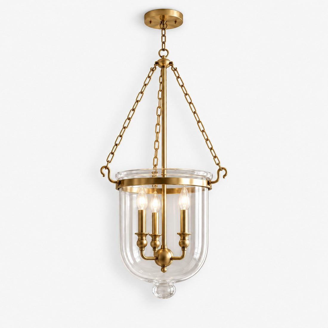 Vitrona clear glass bell jar pendant