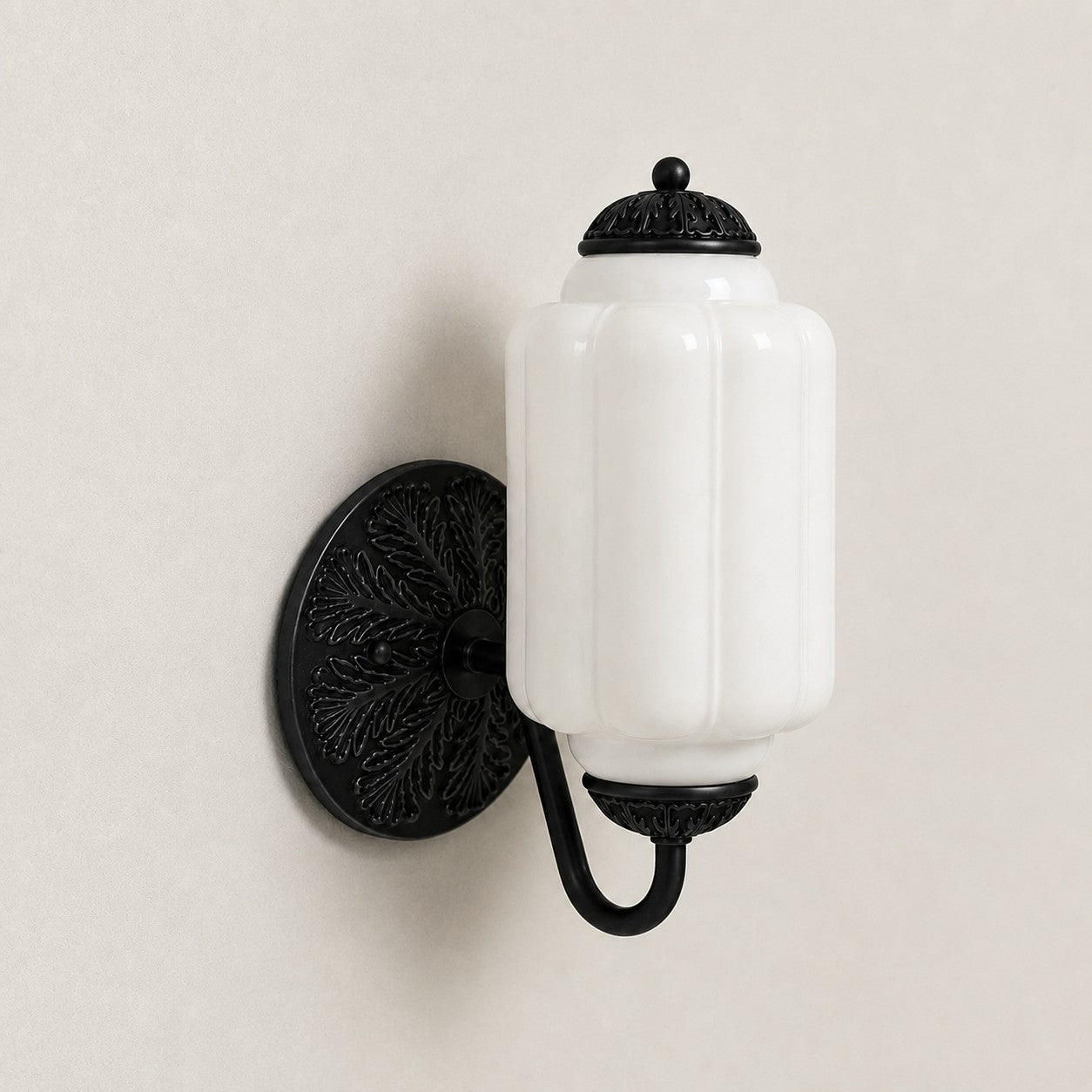 Vintage Milk Glass Sconce - Bedside Cream Eloise Wall Sconce