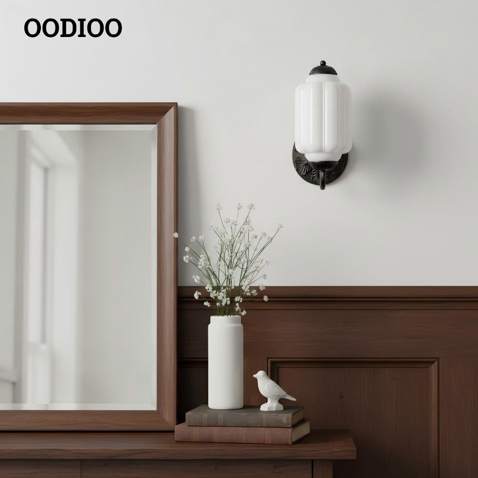 Vintage Milk Glass Sconce - Bedside Cream Eloise Wall Sconce