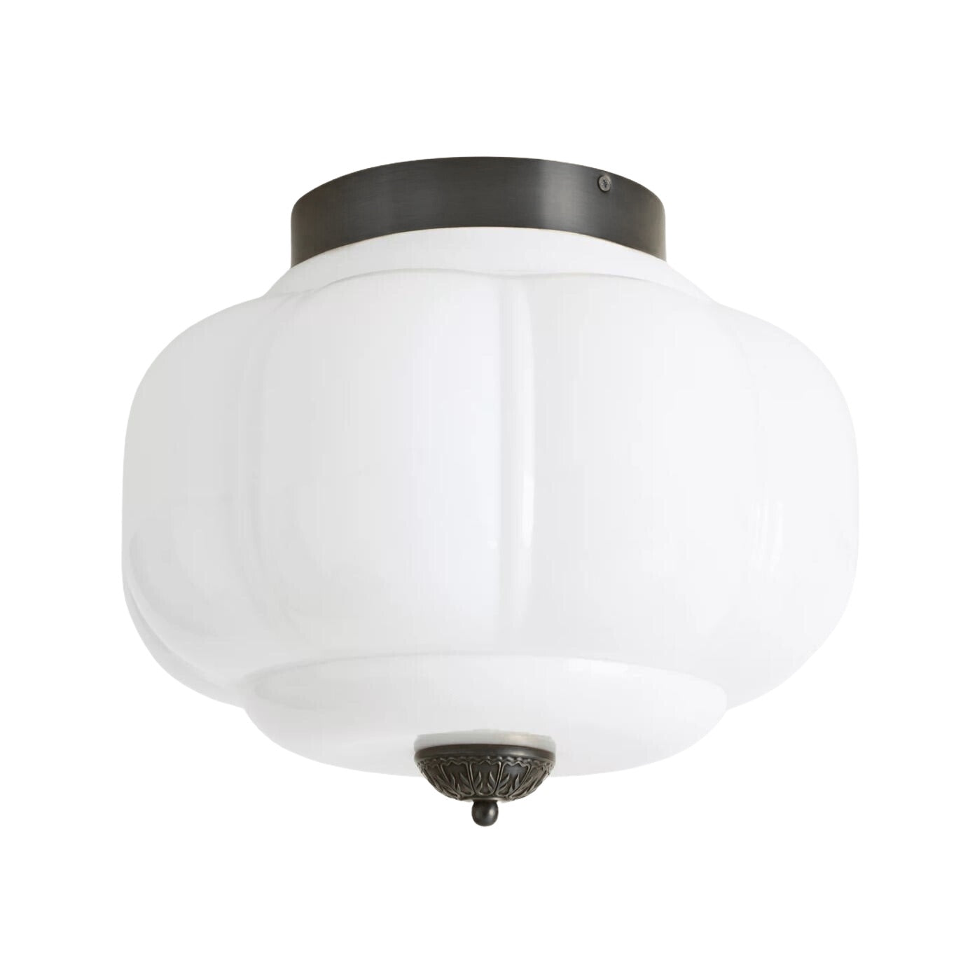 Eloise Retro Milk Glass Semi Flush Mount Ceiling Light