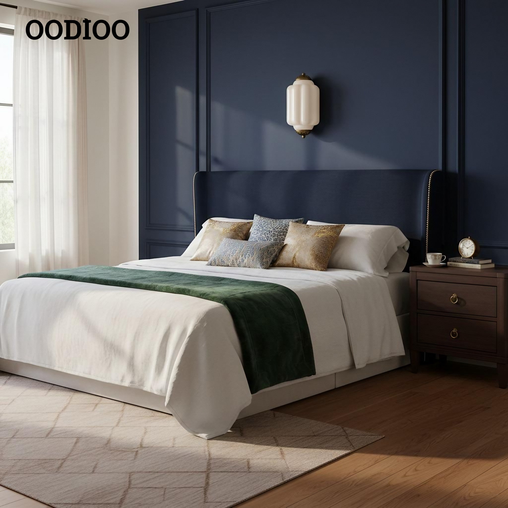 Vintage Eloise Glass Wall Sconce – Antique Brass Flush Bedside Light