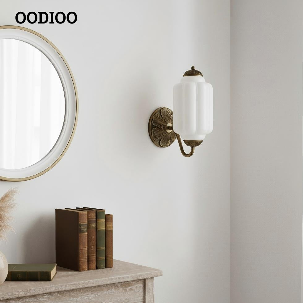 Vintage Milk Glass Sconce - Bedside Cream Eloise Wall Sconce