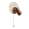 Wabi-Sabi Style Travertine Cylinder Wall Lamp with Pull-chain Switch