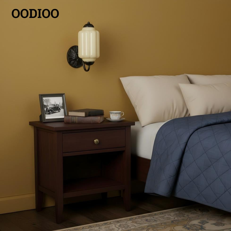 Vintage Milk Glass Sconce - Bedside Cream Eloise Wall Sconce