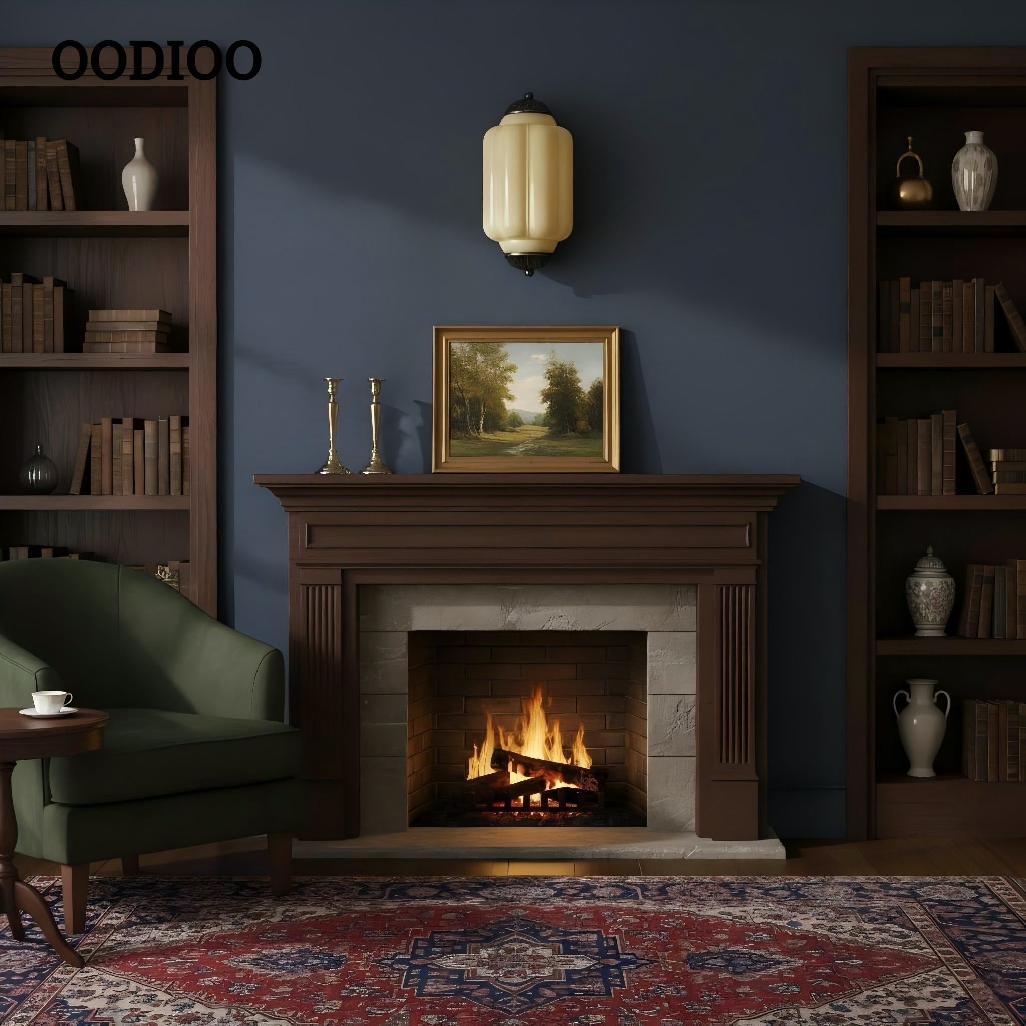 Vintage Eloise Glass Wall Sconce – Antique Brass Flush Bedside Light