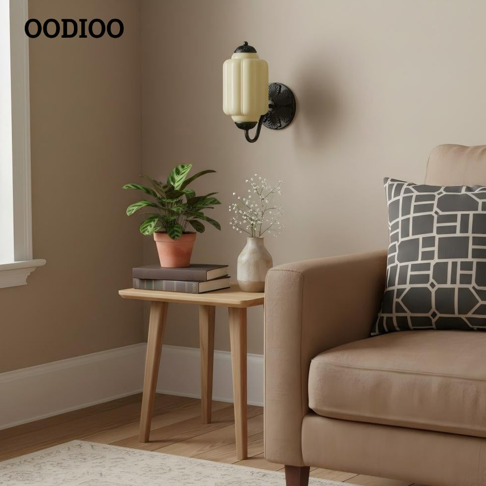 Vintage Milk Glass Sconce - Bedside Cream Eloise Wall Sconce