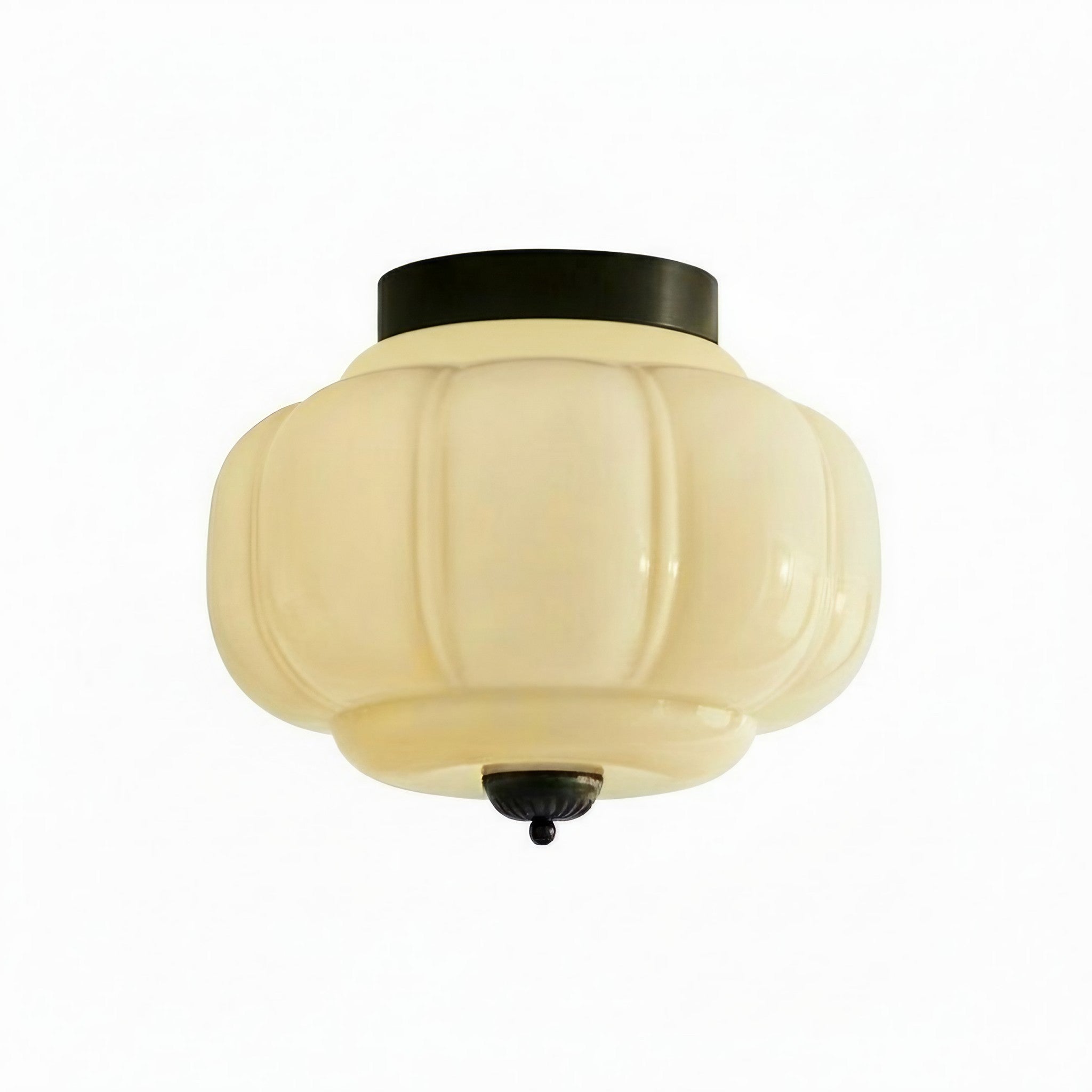 Eloise Retro Milk Glass Semi Flush Mount Ceiling Light