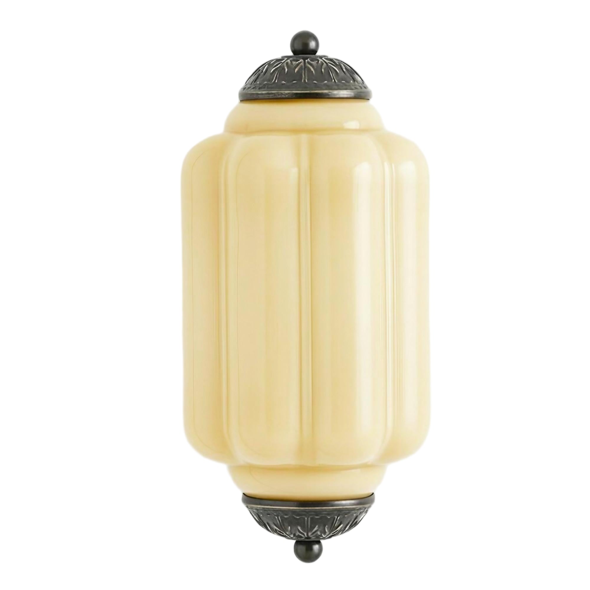 Vintage Eloise Glass Wall Sconce – Antique Brass Flush Bedside Light