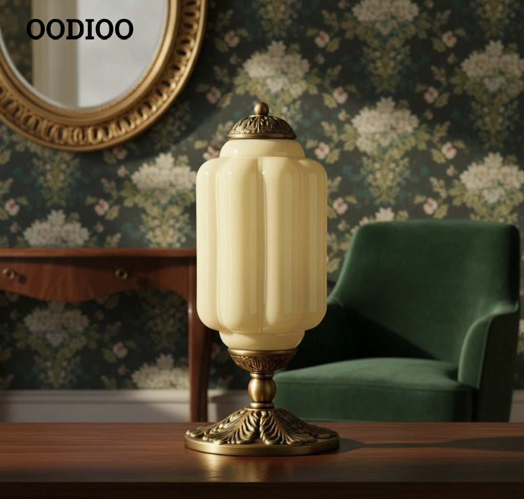 Eloise Vintage Glass Led Pumpkin Table Lamp