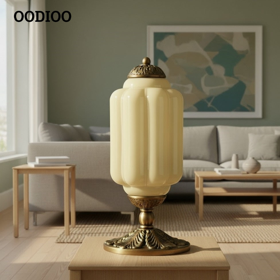 Eloise Vintage Glass Led Pumpkin Table Lamp