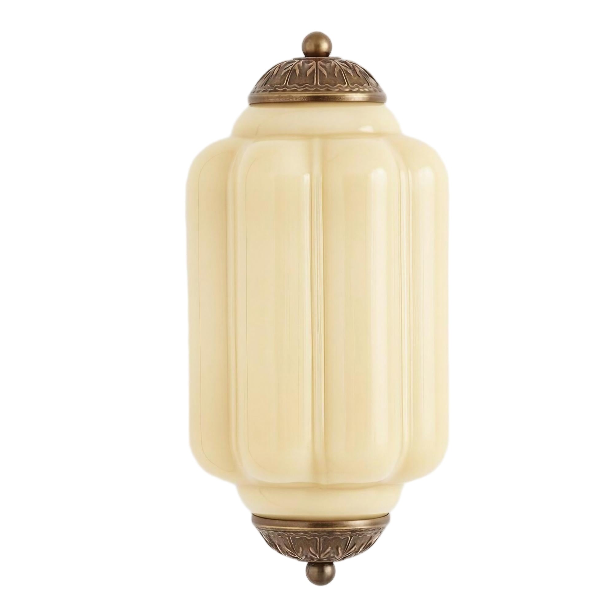 Vintage Eloise Glass Wall Sconce – Antique Brass Flush Bedside Light