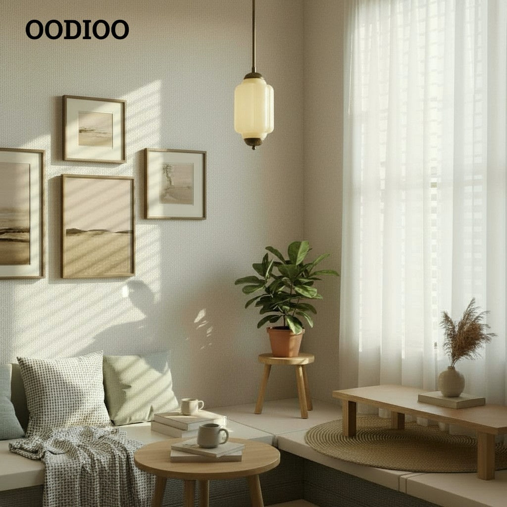 Eloise Simple Glass Irregular Lantern Pendant Lamp